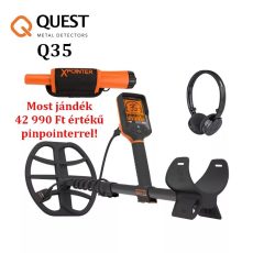 Quest Q35 fémkereső fémdetektor vezeték nélküli fejhallgatóval + ajándék pinpointer