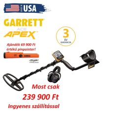 Garrett Ace APEX 6x11" fémdetektor fémkereső Viper tekerccsel Wireless fejhallgatóval + ajándék pinpointer