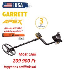 Garrett Ace APEX fémdetektor fémkereső 8,5x11" Raider tekerccsel