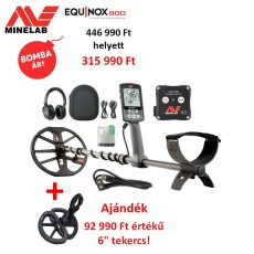 Minelab Equinox 800 fémdetektor fémkereső ajándék 6" tekerccsel